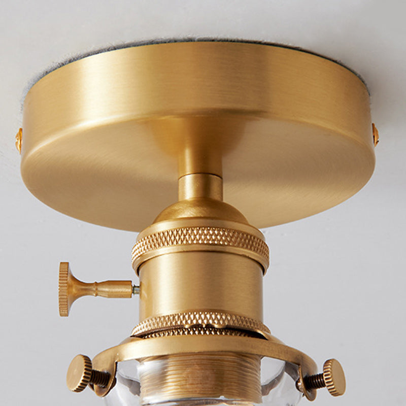 Japanese Brass Bowl Cylinder 1-Light Ceiling Light