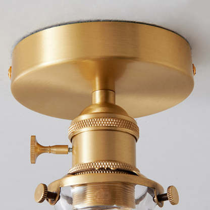 Japanese Brass Bowl Cylinder 1-Light Ceiling Light