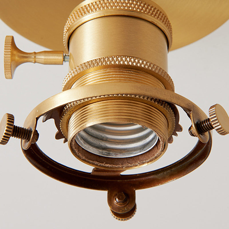 Japanese Brass Bowl Cylinder 1-Light Ceiling Light