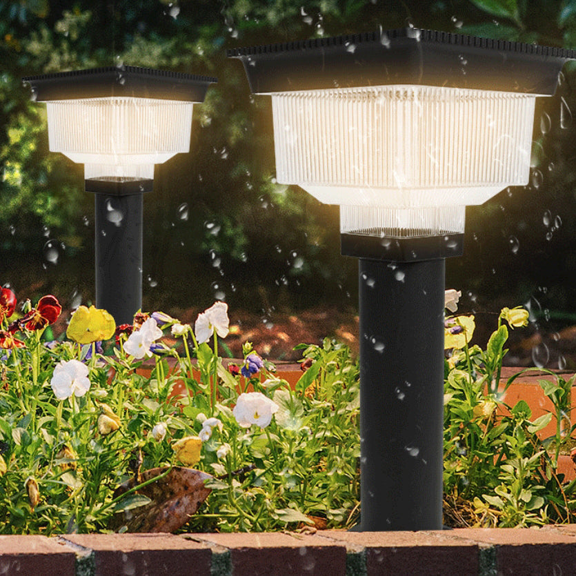 Modern Solar Aluminum Pinstripe Landscape Light — 3 Colors Changeable (Warm/Neutral/White) / 5V