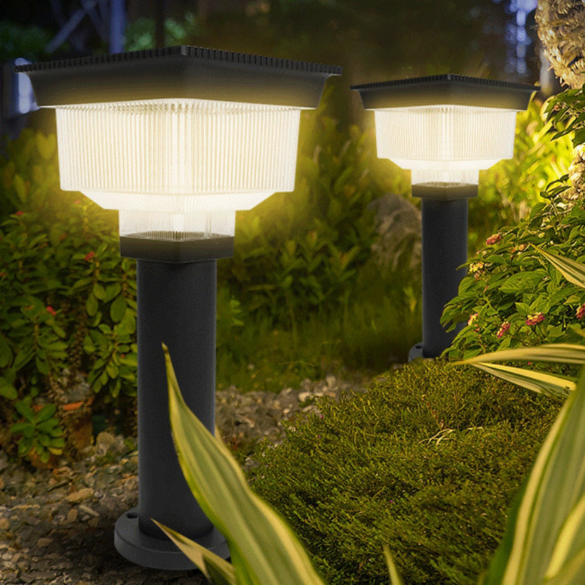 Modern Solar Aluminum Pinstripe Landscape Light — 3 Colors Changeable (Warm/Neutral/White) / 5V