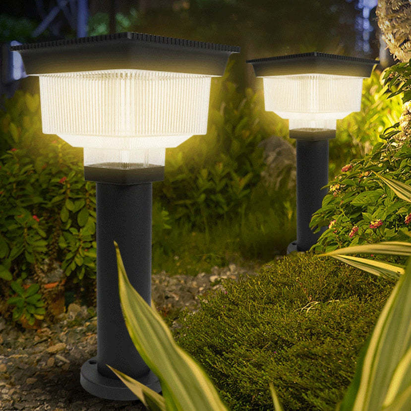Modern Solar Aluminum Pinstripe Landscape Light — 3 Colors Changeable (Warm/Neutral/White) / 5V