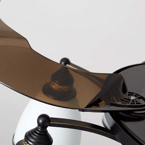 Chinese Iron Glass Acrylic Bell Ceiling Fan Light