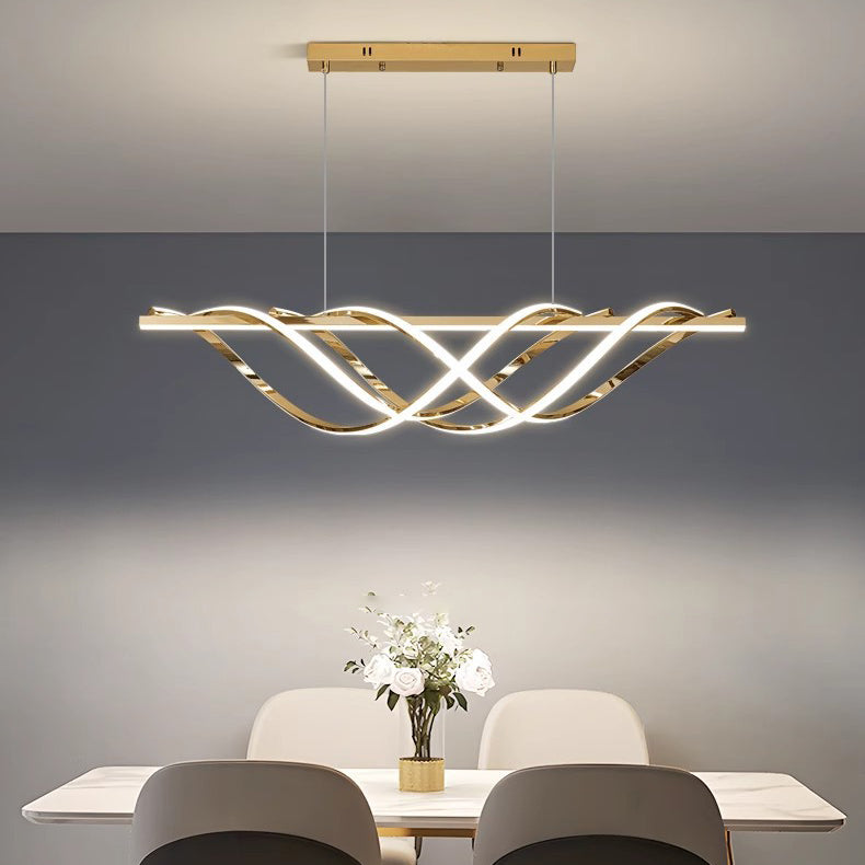 Art Deco Aluminum Silica Geometrical LED Island Chandelier