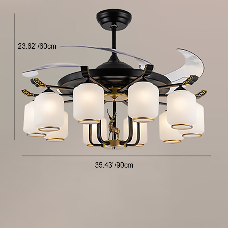 Chinese Iron Deer Ceiling Fan Light
