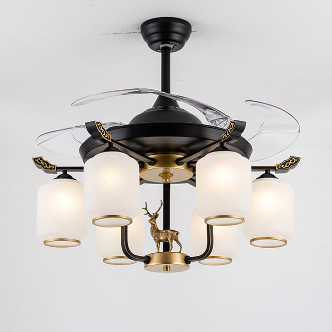 Chinese Iron Deer Ceiling Fan Light