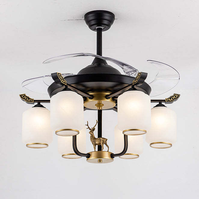 Chinese Iron Deer Ceiling Fan Light