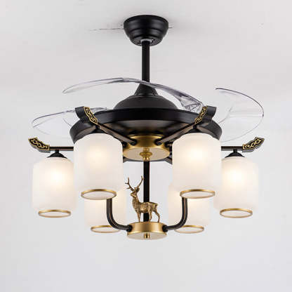 Chinese Iron Deer Ceiling Fan Light