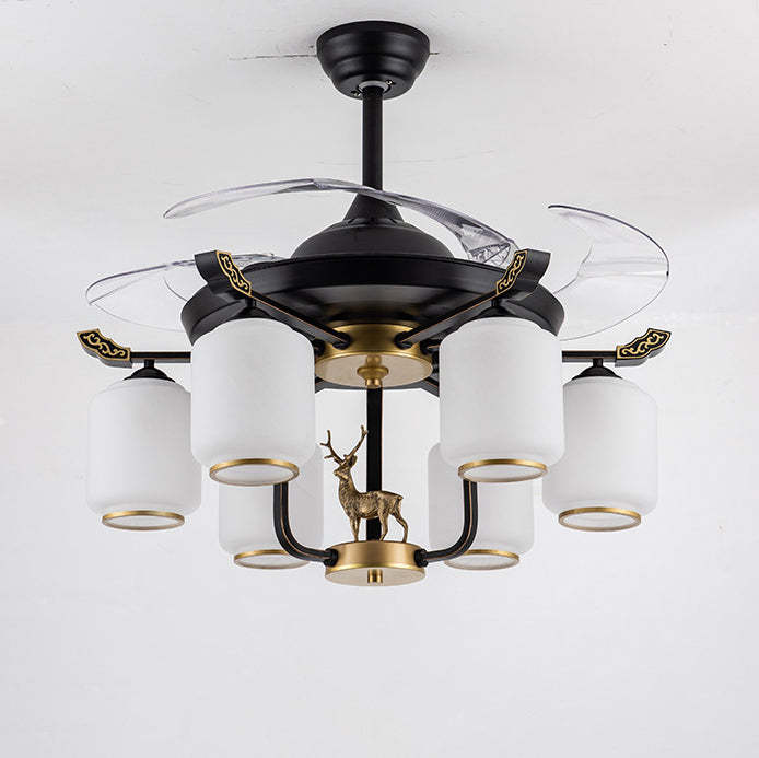 Chinese Iron Deer Ceiling Fan Light