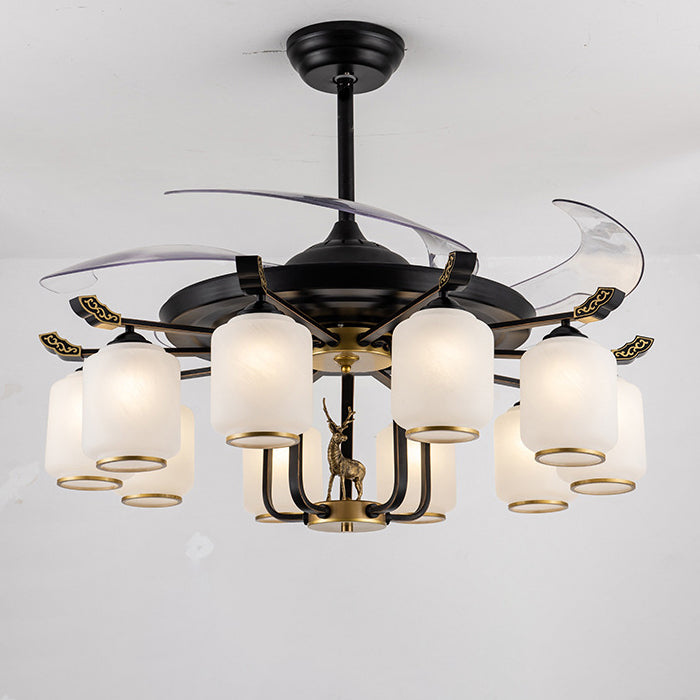 Chinese Iron Deer Ceiling Fan Light
