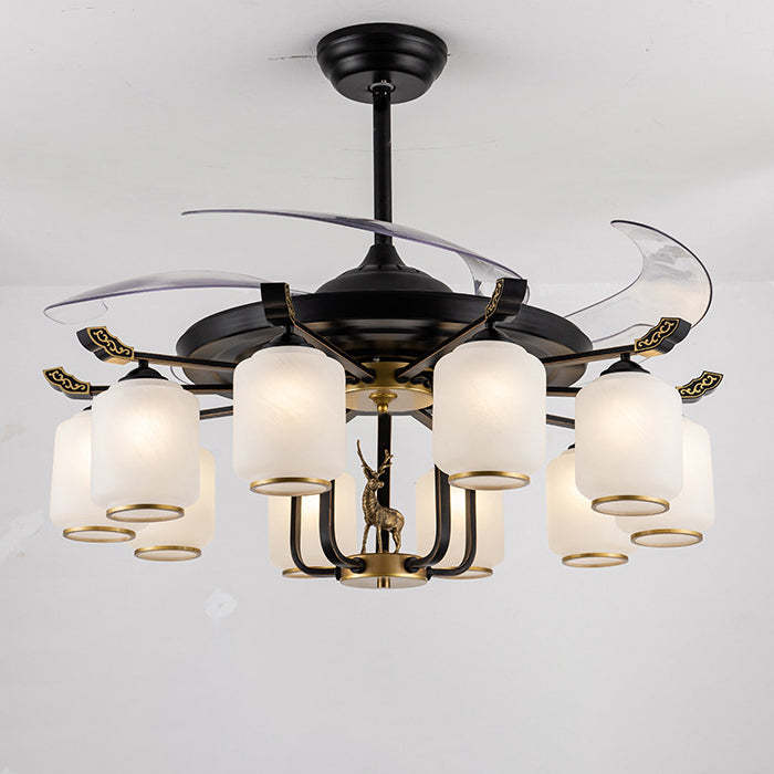 Chinese Iron Deer Ceiling Fan Light