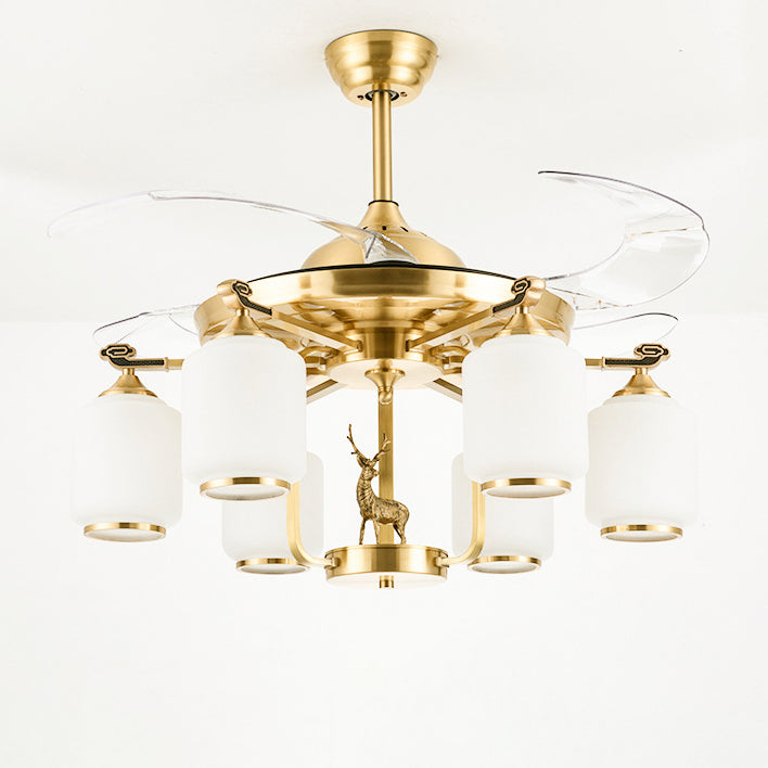 Chinese Iron Deer Ceiling Fan Light