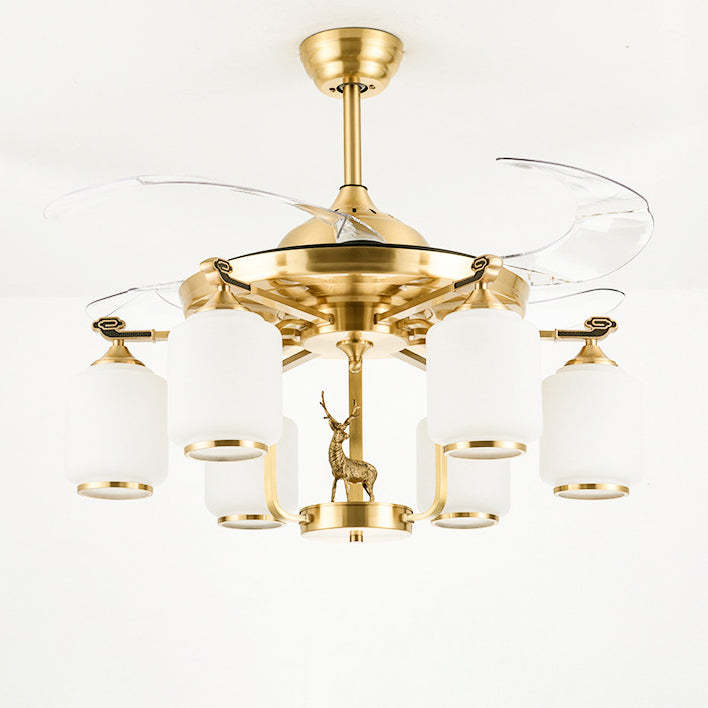 Chinese Iron Deer Ceiling Fan Light