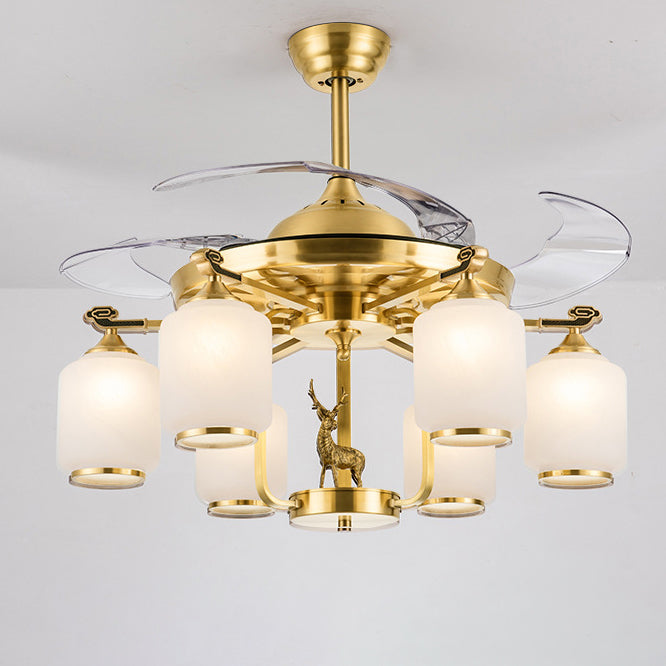 Chinese Iron Deer Ceiling Fan Light