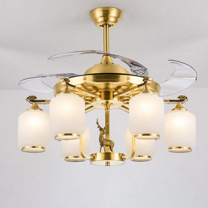 Chinese Iron Deer Ceiling Fan Light