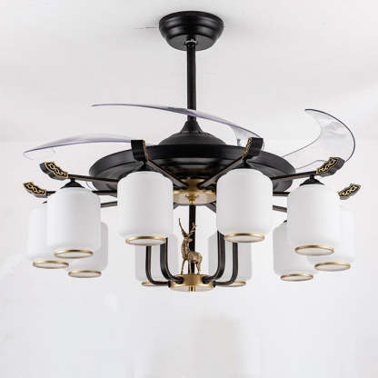 Chinese Iron Deer Ceiling Fan Light