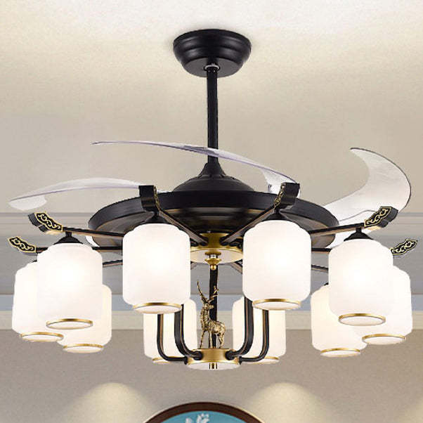 Chinese Iron Deer Ceiling Fan Light