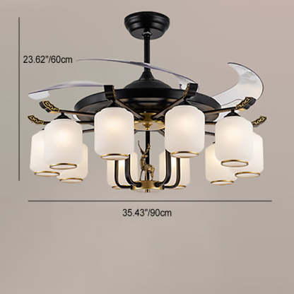 Chinese Iron Deer Ceiling Fan Light