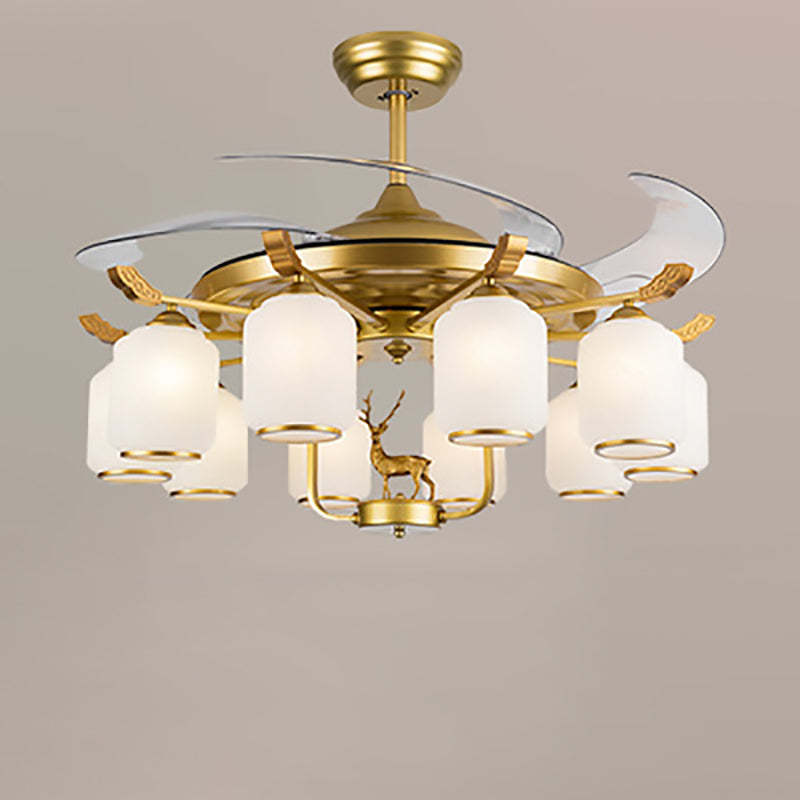 Chinese Iron Deer Ceiling Fan Light