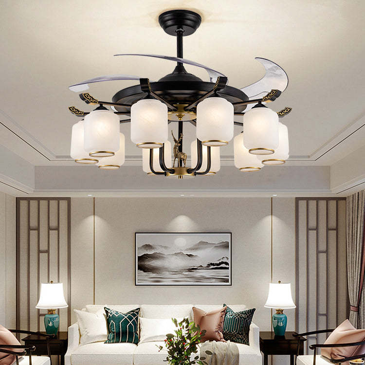Chinese Iron Deer Ceiling Fan Light