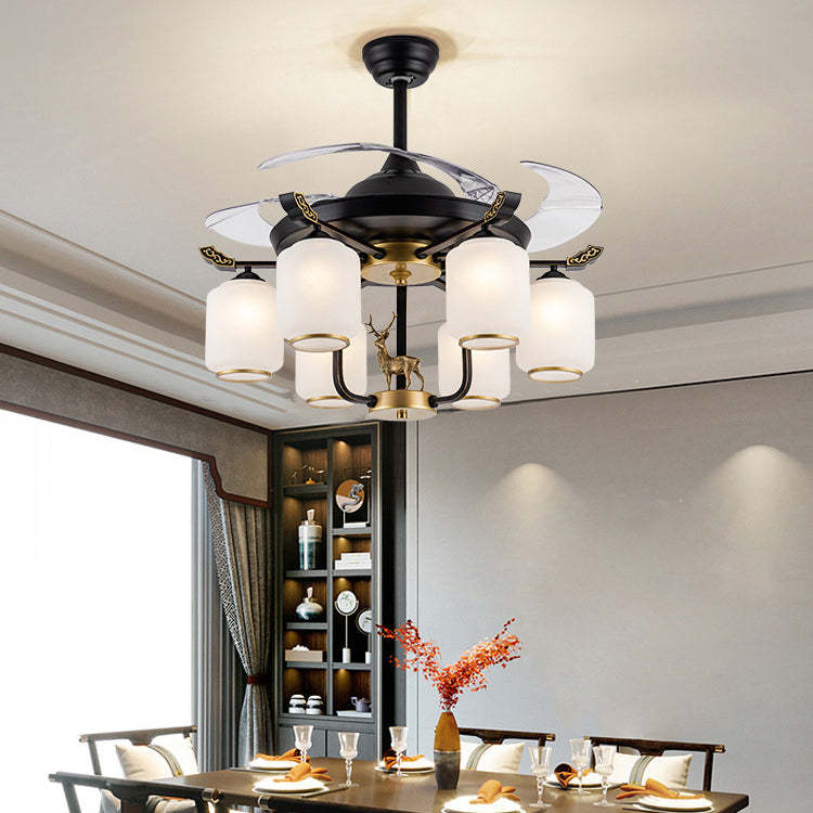 Chinese Iron Deer Ceiling Fan Light