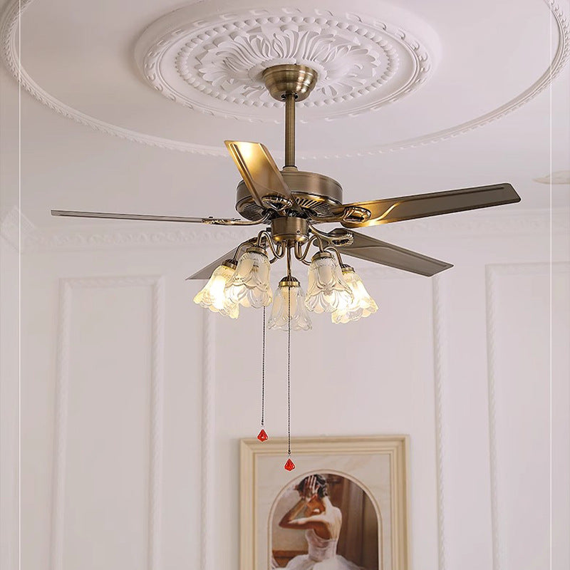 Retro Glass 2/5-Light Ceiling Fan Light