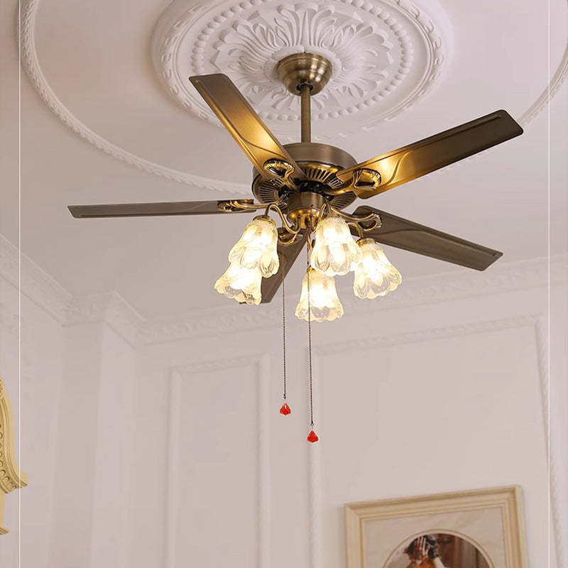 Retro Glass 2/5-Light Ceiling Fan Light