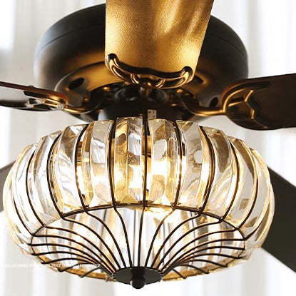 Retro Glass 2/5-Light Ceiling Fan Light