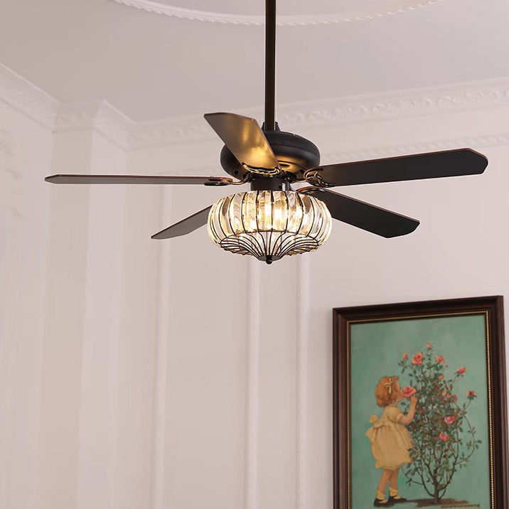 Retro Glass 2/5-Light Ceiling Fan Light
