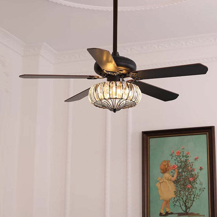 Retro Glass 2/5-Light Ceiling Fan Light