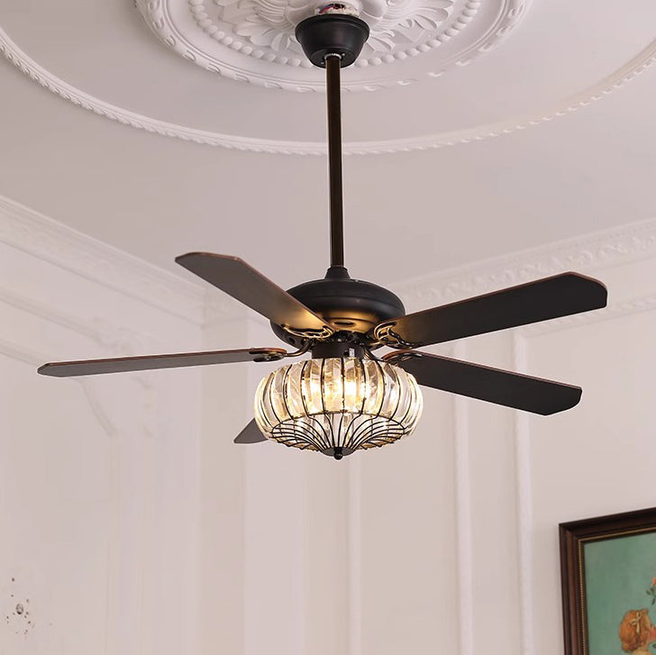 Retro Glass 2/5-Light Ceiling Fan Light