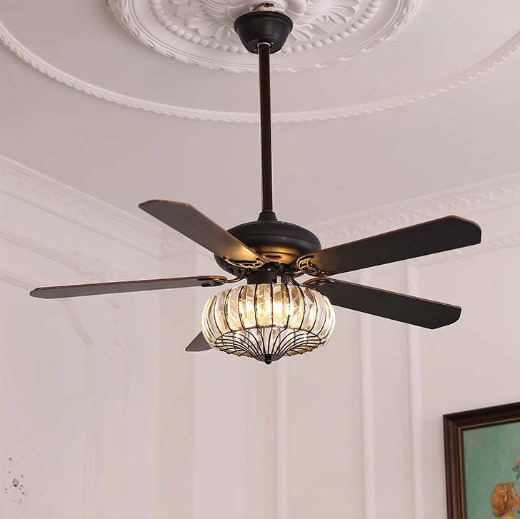 Retro Glass 2/5-Light Ceiling Fan Light