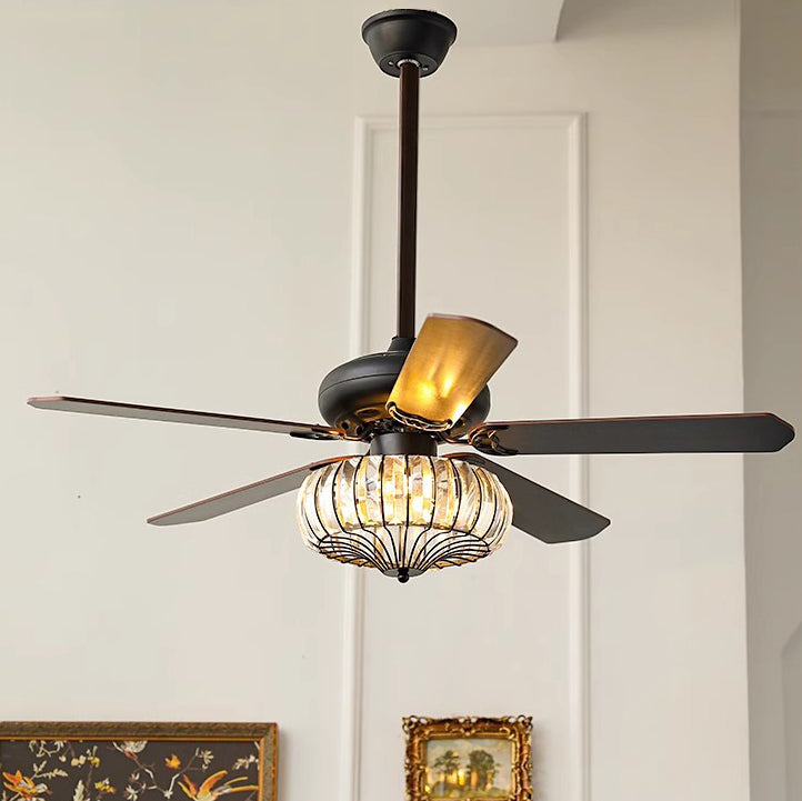 Retro Glass 2/5-Light Ceiling Fan Light