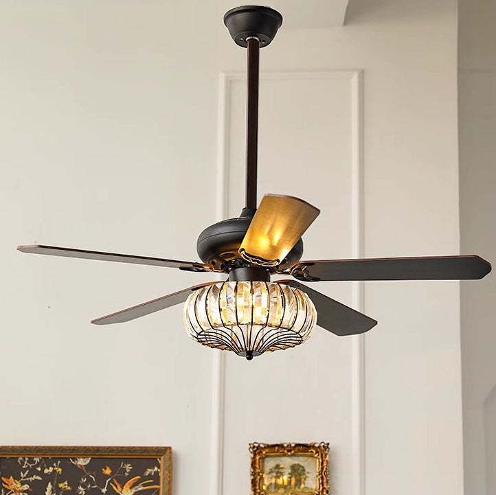 Retro Glass 2/5-Light Ceiling Fan Light