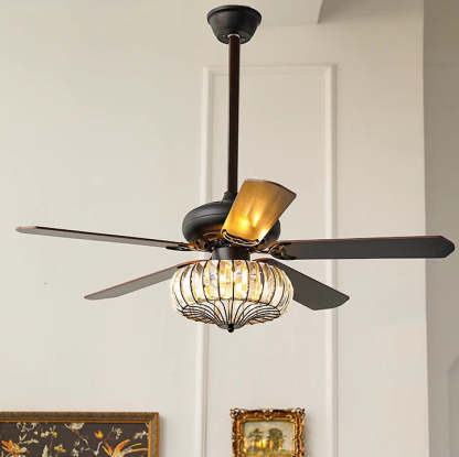 Retro Glass 2/5-Light Ceiling Fan Light