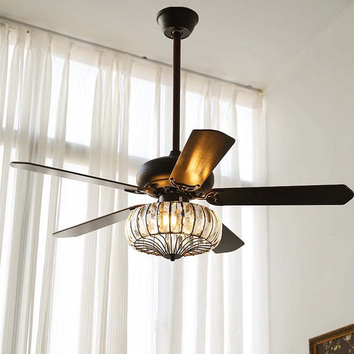 Retro Glass 2/5-Light Ceiling Fan Light