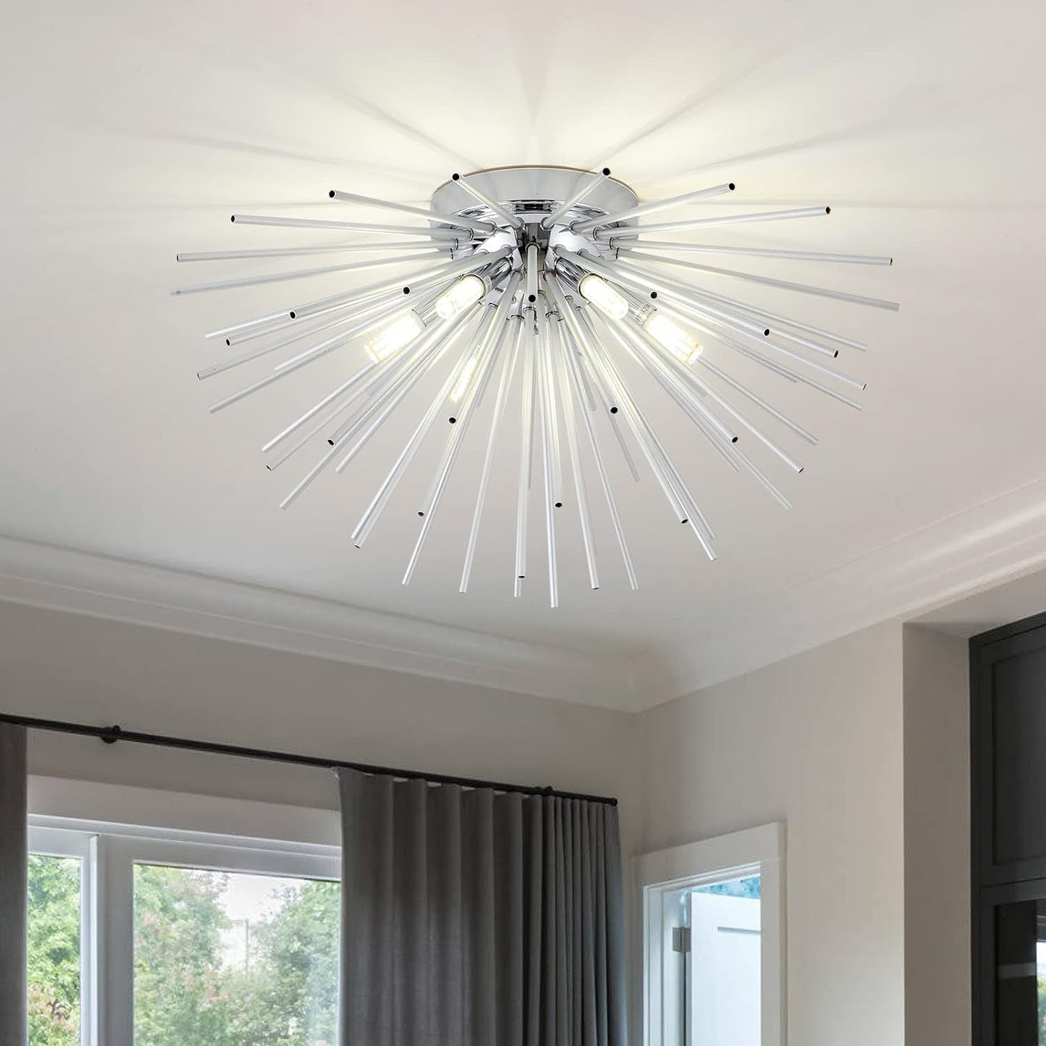 Nordic Stainless Steel Firework Ceiling Light