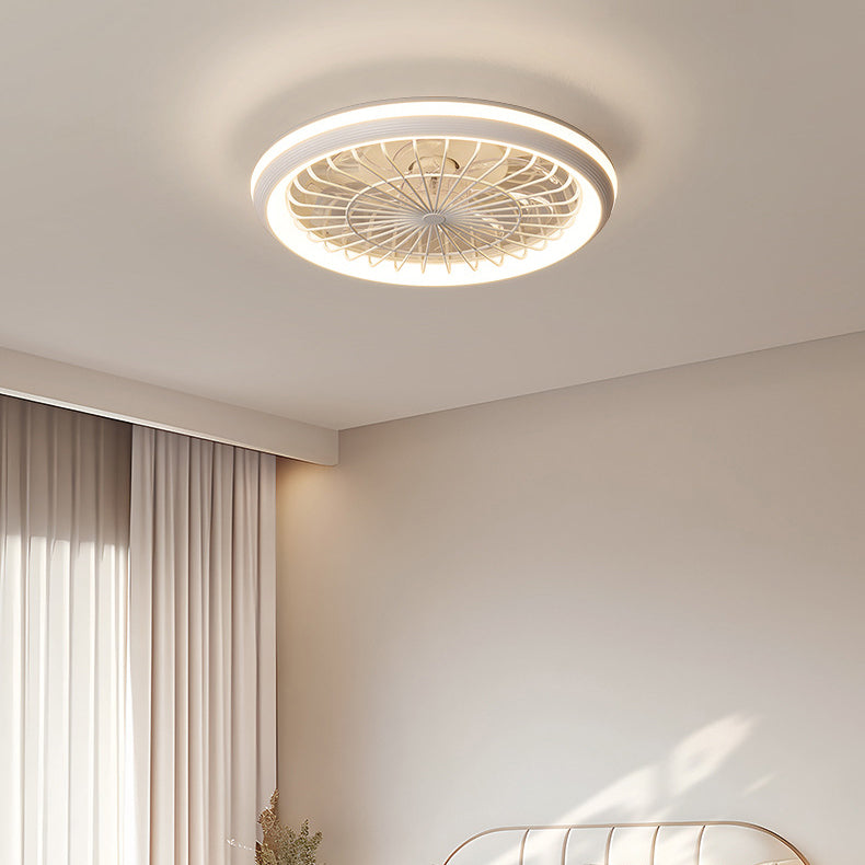 Round semi-flush acrylic ceiling fans for living room — 220V-240V (UK/AU