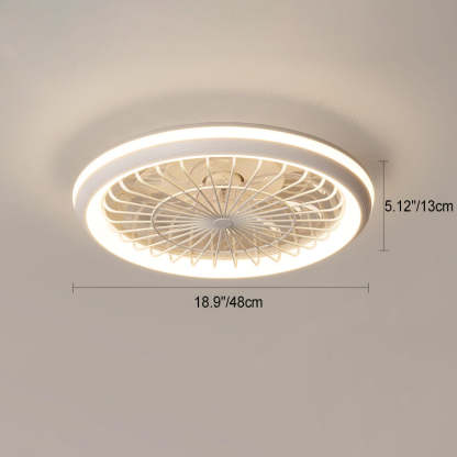 Modern Iron Acrylic Round LED Semi-Flush Fan Light