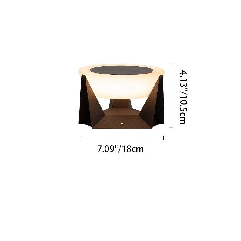 Modern Solar Stainless Steel Round LED Landscape Light