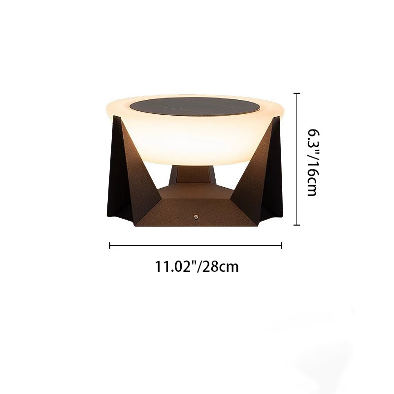 Modern Solar Stainless Steel Round LED Landscape Light
