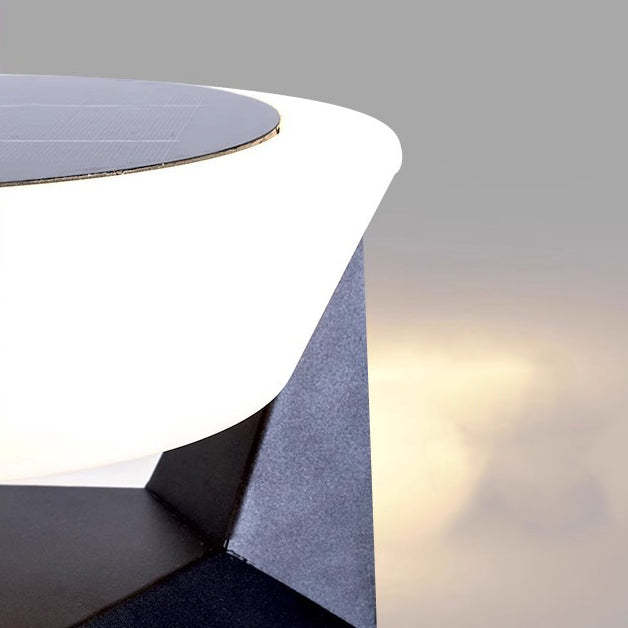 Modern Solar Stainless Steel Round LED Landscape Light