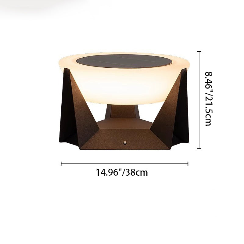 Modern Solar Stainless Steel Round LED Landscape Light
