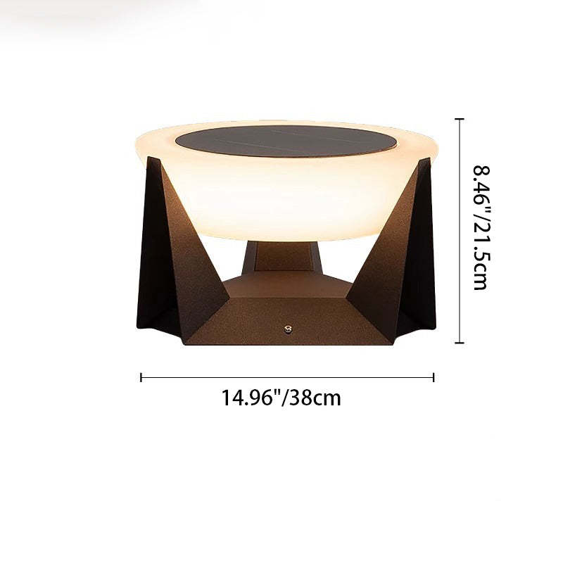 Modern Solar Stainless Steel Round LED Landscape Light