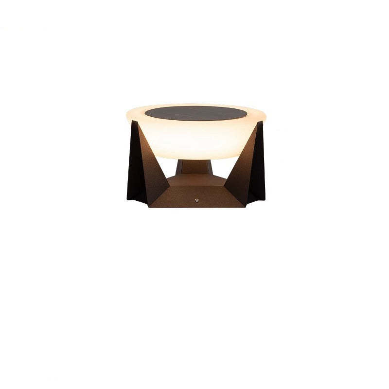Modern Solar Stainless Steel Round LED Landscape Light