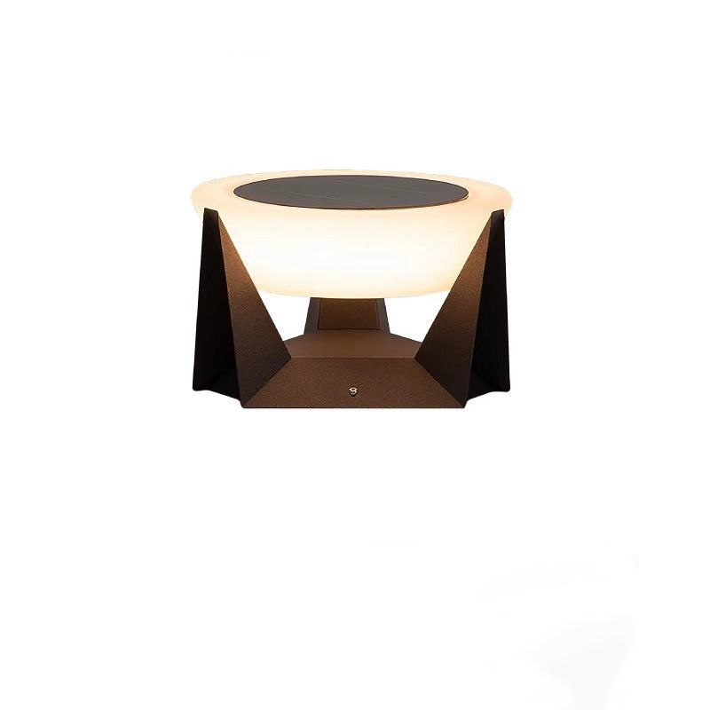 Modern Solar Stainless Steel Round LED Landscape Light