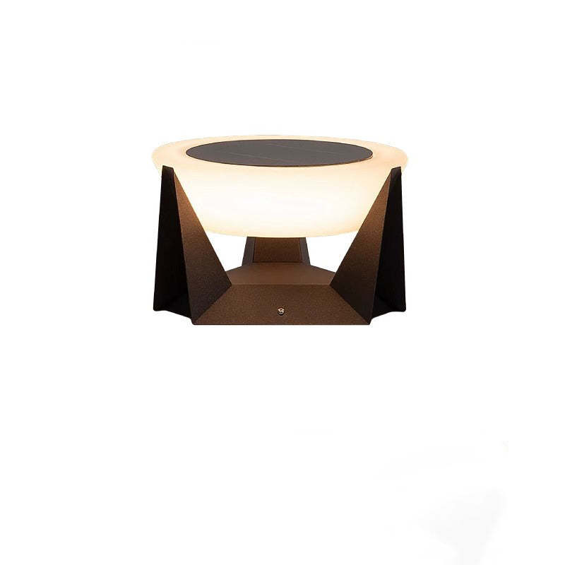Modern Solar Stainless Steel Round LED Landscape Light