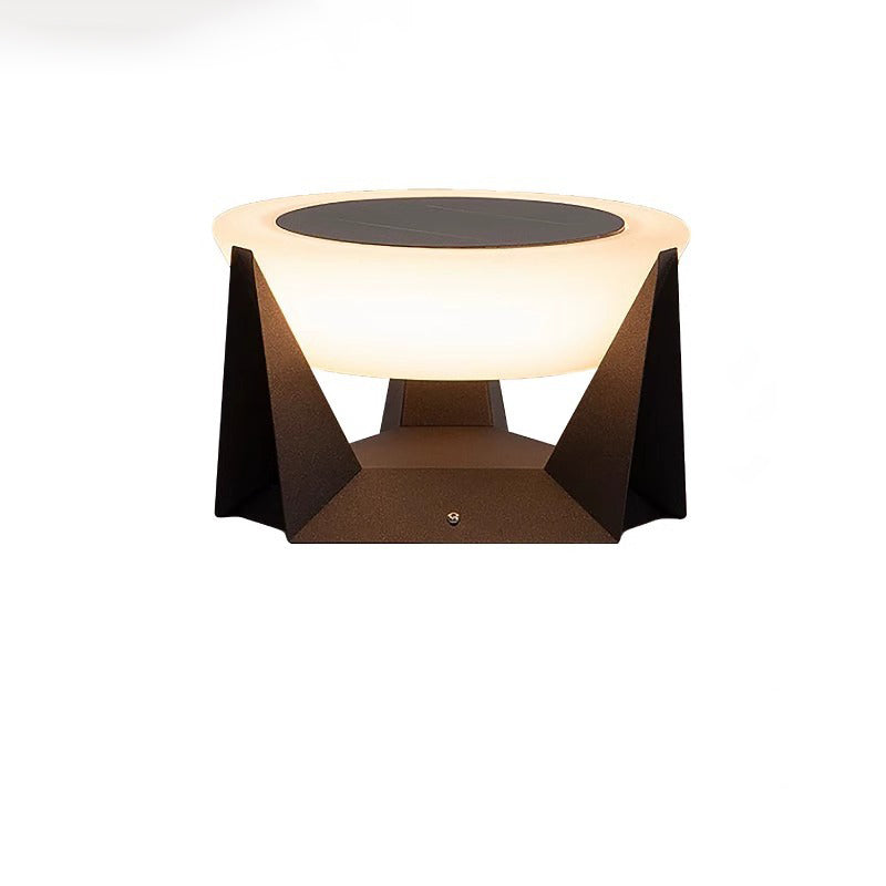 Modern Solar Stainless Steel Round LED Landscape Light