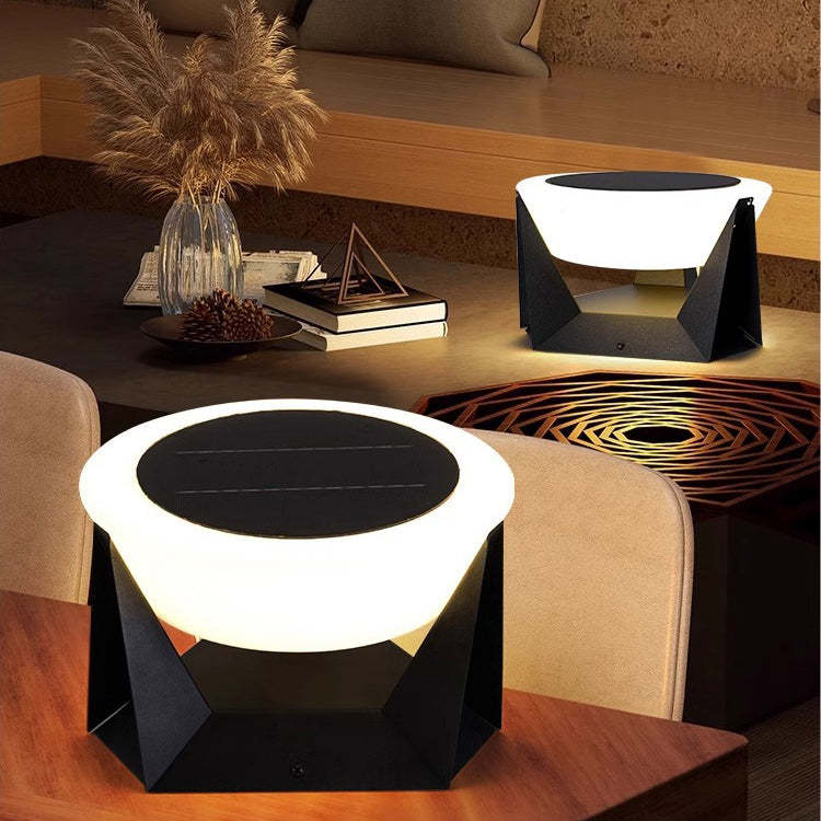 Modern Solar Stainless Steel Round LED Landscape Light