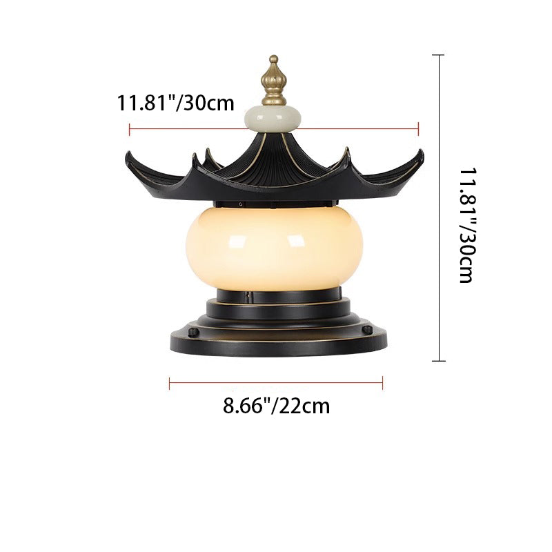 Chinese Aluminum Faux Marble Pointed Lantern Landscape Light